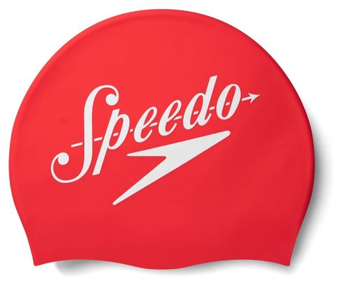 Speedo Logo Silicone Swim Cap Red