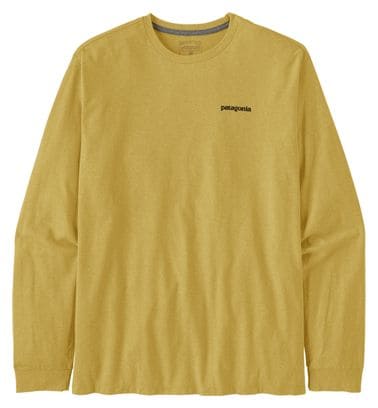 Camiseta de manga larga amarilla Patagonia P-6 Logo Responsibili-Tee
