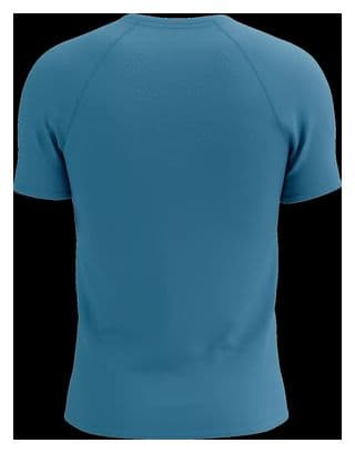 Camiseta de manga corta Compressport Training Logo Azul / Roja