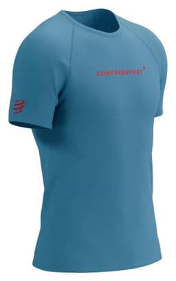 Compressport Training Logo Short Sleeve Jersey Blauw / Rood