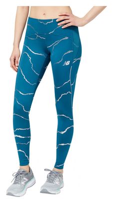 Collant Long New Balance Impact Run Print Impact Run Print Femme Bleu