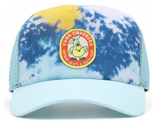 VANS CHECKERS CURVED BILL TRUCKER BLUE GLOW OS