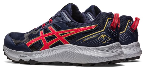 Asics Gel Sonoma 7 Trail Running Shoes Blue Red
