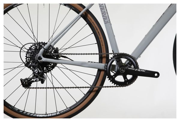 Fluide Race Gravel Bike Sram Apex 11S 700 mm Grigio Porpora 2023