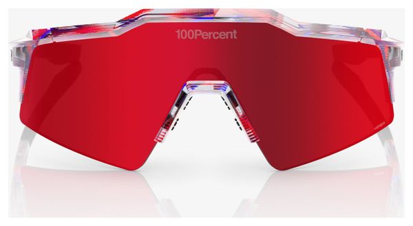 Lunettes 100% Speedcraft SL FDJ Gloss Translucent Red/Blue Fire Red Miroir