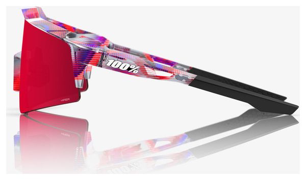 Lunettes 100% Speedcraft SL FDJ Gloss Translucent Red/Blue Fire Red Miroir