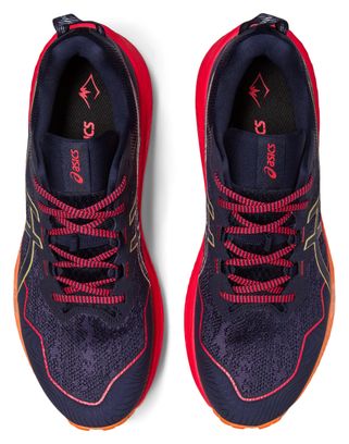 Asics Gel Trabuco 11 Blue Orange Red Trail Running Shoes