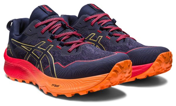 Asics Gel Trabuco 11 Blue Orange Red Trail Running Shoes