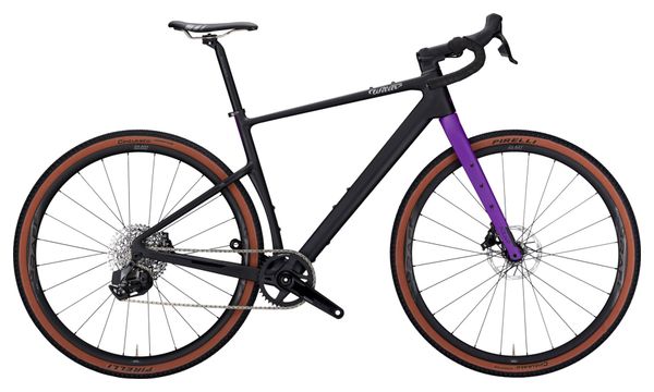 Wilier Triestina Adlar Gravel Bike Sram Rival XPLR eTap AXS 12S 700 mm Schwarz Lila 2024 + Bikepacking Kit