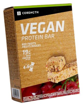 Barrette proteiche vegane Decathlon Nutrition ai frutti rossi 4x60g