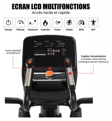 Vélo elliptique ELLIPTER FD LED auto-alimenté - CARE - ergomètre connecté