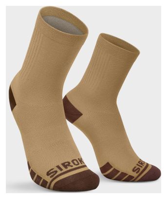 Chaussettes gravel Cyclisme Homme et Femme GS1 Mustard Marron