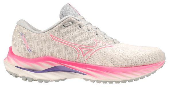 Mizuno Wave Inspire 19 Dames Hardloopschoenen Wit Roze