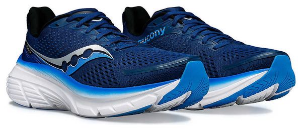 Chaussures Running Saucony Guide 17 Large Bleu Blanc Homme