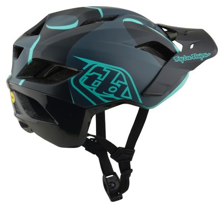 Casco da MTB Troy Lee Designs Flowline SE Mips Badge Carbon Real Teal