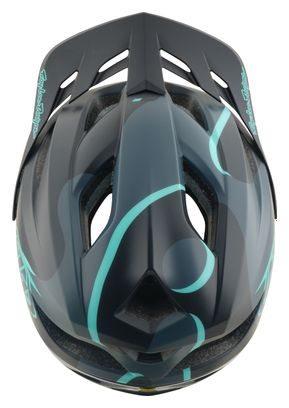 Casco da MTB Troy Lee Designs Flowline SE Mips Badge Carbon Real Teal