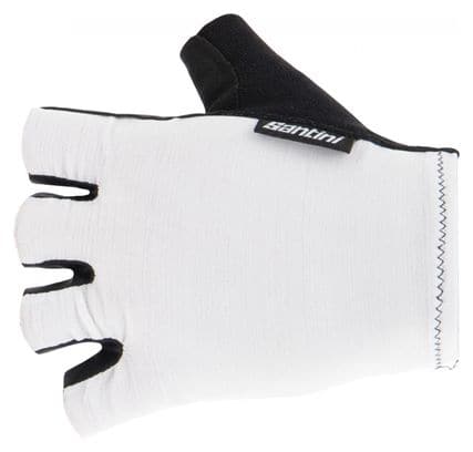 Santini CUBO Short Gloves White