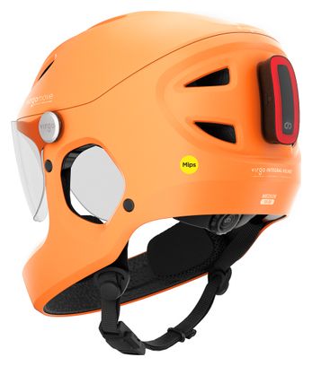 Virgo Integral Mips Orange - Casque Intégral Urbain avec visière et phare arrière