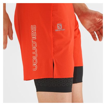 Pantaloncini Salomon Exo Motion Twinskin 2-in-1 Rosso Nero Uomo