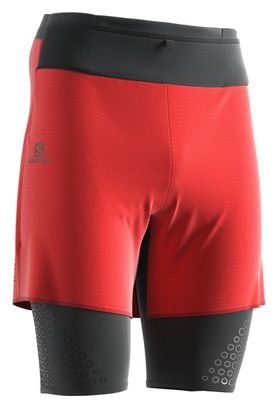 Salomon Exo Motion Twinskin 2-in-1 Shorts Rot Schwarz Herren