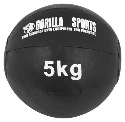 Médecine Ball Gorilla Sports Cuir Synthétique de 1kg à 10kg - Poids : 5 KG