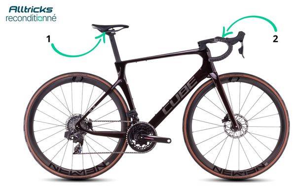 Cube Agree C:62 SLX Sram Force eTap AXS 12V 700 mm Rood Liquid 2025 maat 56 174/185 cm racefiets - Showmodel