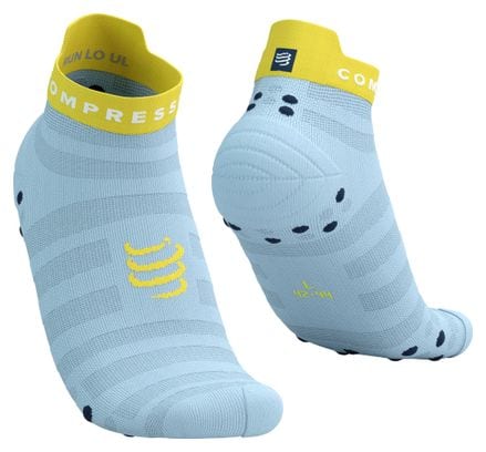 Chaussettes Compressport Pro Racing V4.0 Ultralight Run Low Bleu/Jaune