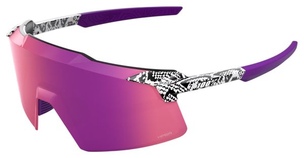 Occhiali 100% Aerocraft Elly 3 White Venom Purple a specchio