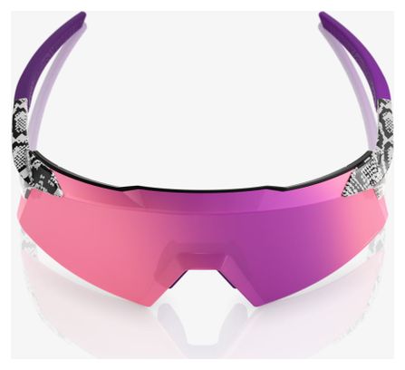 Occhiali 100% Aerocraft Elly 3 White Venom Purple a specchio