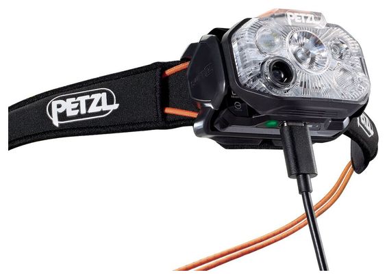 Petzl Swift RL Headlamp, Black/Orange