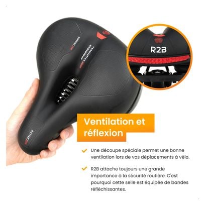 Selle vélo unisexe R2B Noir imperméable