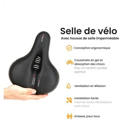 Selle vélo unisexe R2B Noir imperméable