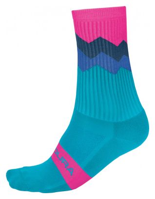 Paar Endura Crest Line Socken Blau / Pink