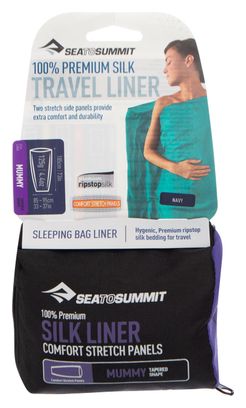 Sea To Summit Premium Silk Travel Liner Mummy Navy
