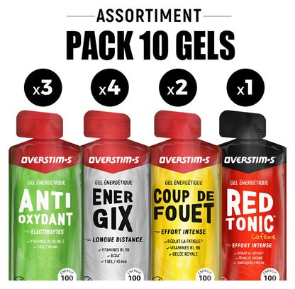 Pack de 10 geles energéticos OVERSTIM.s Surtido 10 geles 10 x 34g