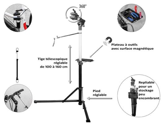Pied d'atelier pour vélo électrique