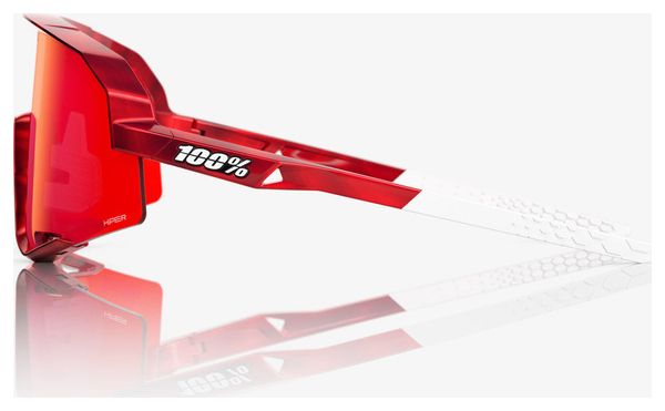 Lunettes 100% Slendale Pidcock Gloss Red Holographic Fire Red Miroir