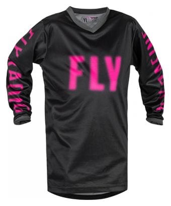 Langarm Trikot Fly F-16 Schwarz / Rosa Kinder Kid S