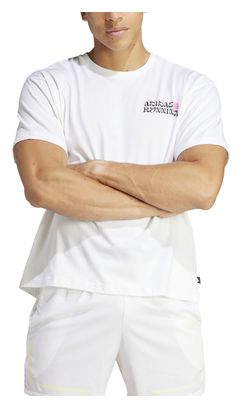 Camiseta unisex de manga corta adidas Performance Running Blanco Rosa