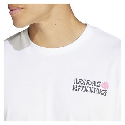 Camiseta unisex de manga corta adidas Performance Running Blanco Rosa