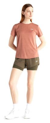Maillot manches courtes New Balance Athletics Rouge Femme