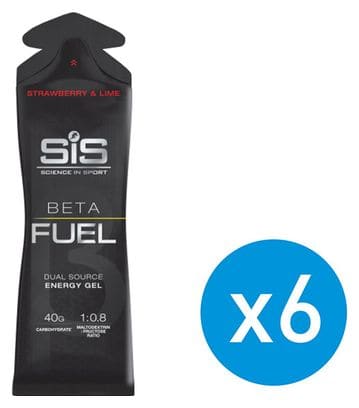 SIS Beta Fuel Energy Gels (6 Pack) Strawberry/Lime 60ml