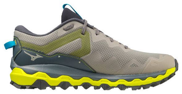 Mizuno Wave Mujin 9 Grey Blue Yellow Trail Running Shoes