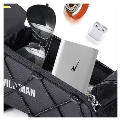 Waterproof bike frame phone bag 1L black WILD MAN