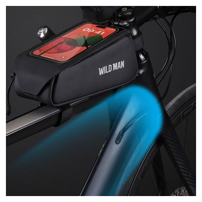 Waterproof bike frame phone bag 1L black WILD MAN