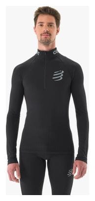Camiseta interior Compressport 3D Thermo 1/2 Zip Negra