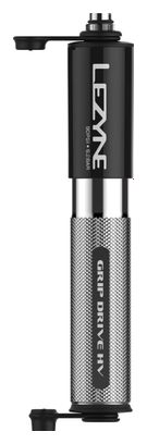 Pompa a mano Lezyne Grip Drive HV S (max 90 psi / 6,2 bar) Nera / Argento