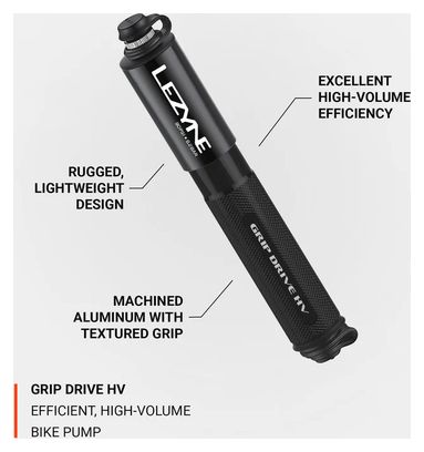 Lezyne Grip Drive HV S Handpumpe (max. 6,2 bar) Schwarz / Silber