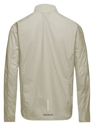 Chaqueta cortavientos para correr Gore Wear Concurve Windbreaker, color beige