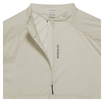 Chaqueta cortavientos para correr Gore Wear Concurve Windbreaker, color beige